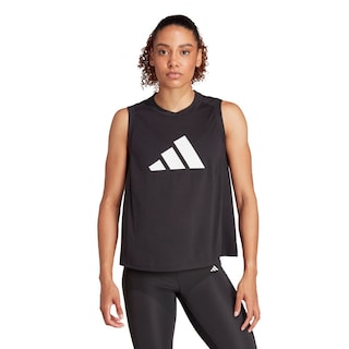 Foto 2 | Playera Sin Mangas De Entrenamiento Train Essentials Big Performance Logo Adidas Negro Mujer