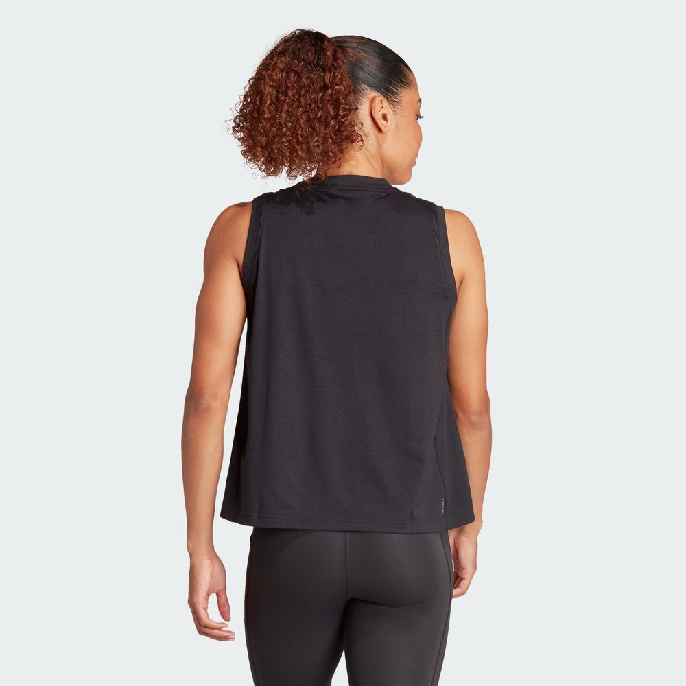 Foto 5 | Playera Sin Mangas De Entrenamiento Train Essentials Big Performance Logo Adidas Negro Mujer