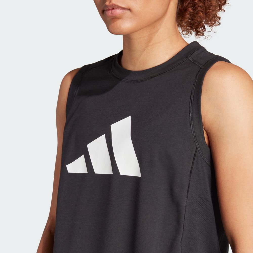 Foto 8 pulgar | Playera Sin Mangas De Entrenamiento Train Essentials Big Performance Logo Adidas Negro Mujer