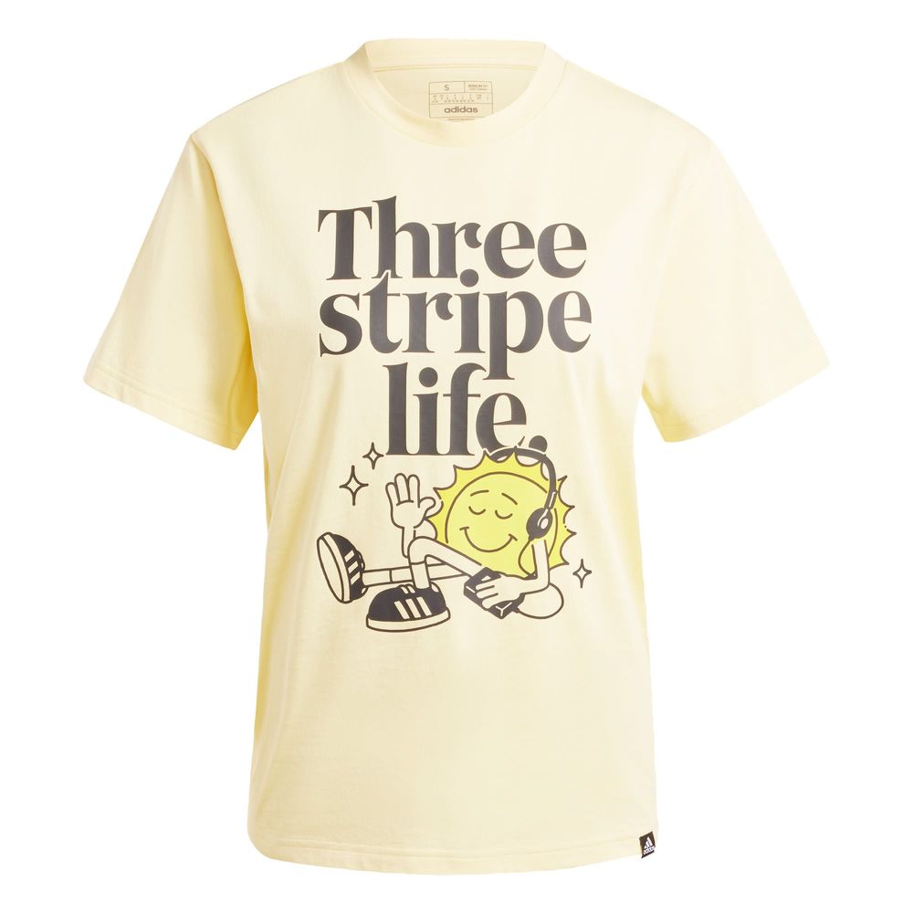 Foto 2 pulgar | Playera Positivity Estampada Adidas Amarillo Mujer