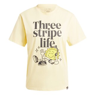 Foto 1 | Playera Positivity Estampada Adidas Amarillo Mujer