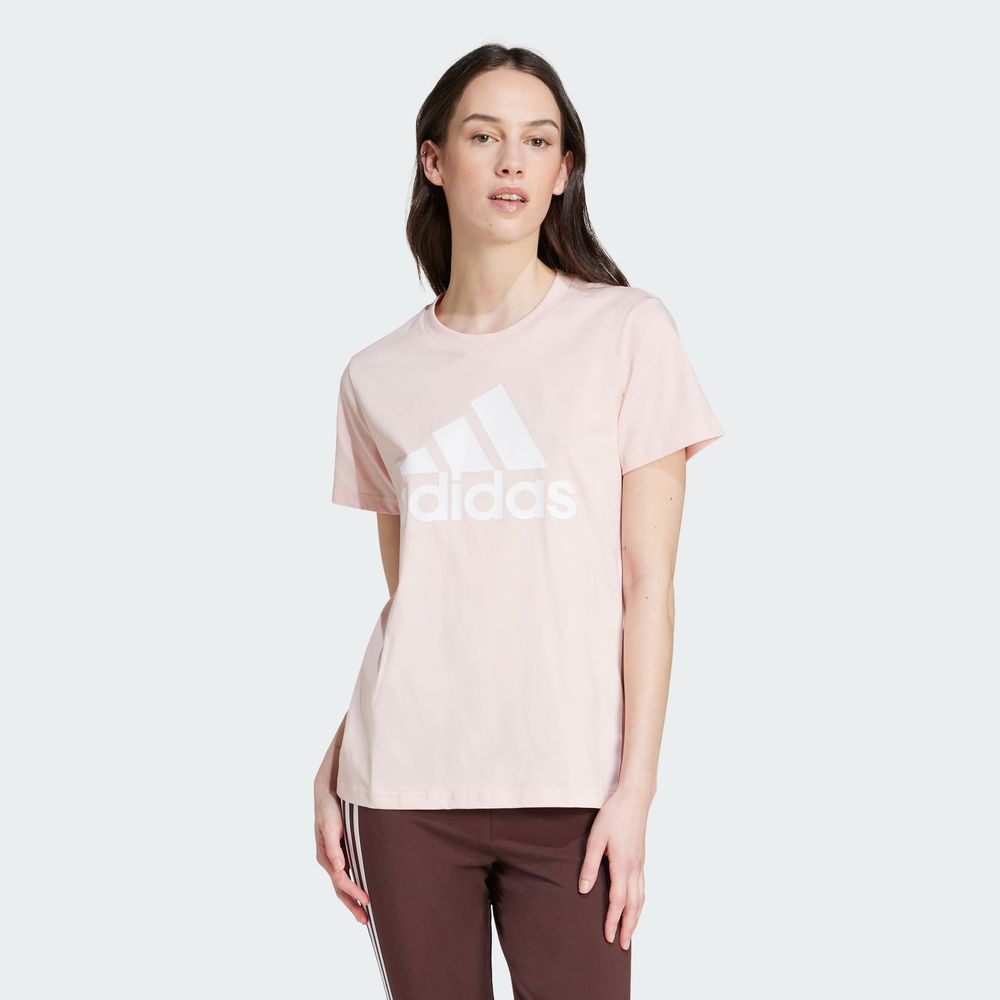 Foto 5 pulgar | Playera Loungewear Essentials Logo Adidas Rosa Mujer