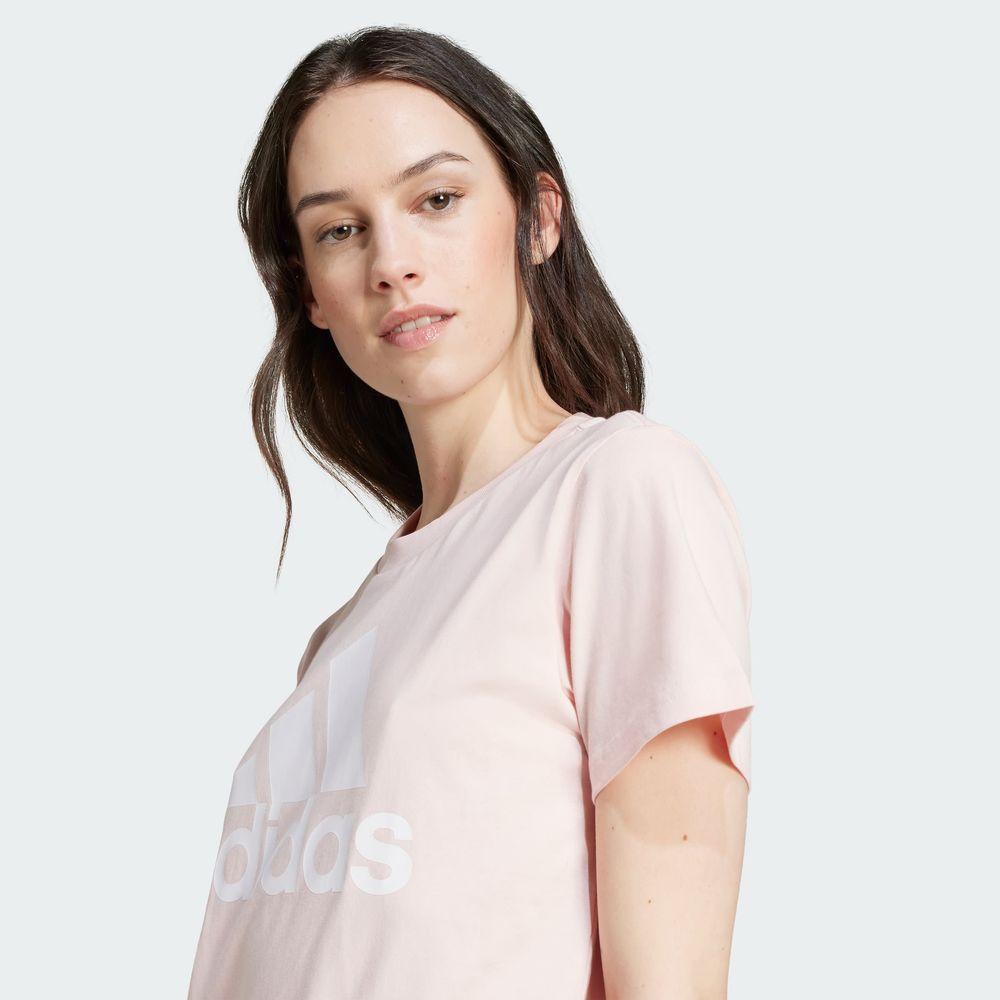 Foto 8 pulgar | Playera Loungewear Essentials Logo Adidas Rosa Mujer
