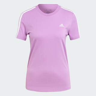 Foto 3 | Playera Essentials 3 Franjas Ajustada Adidas Violeta Mujer