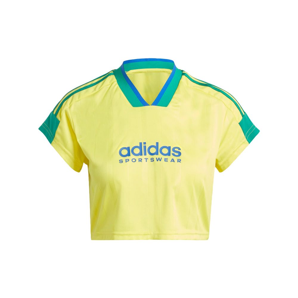 Foto 2 pulgar | Jersey Corto Tiro Cut 3 Franjas Adidas Amarillo Mujer
