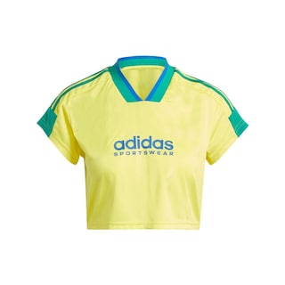 Foto 1 | Jersey Corto Tiro Cut 3 Franjas Adidas Amarillo Mujer