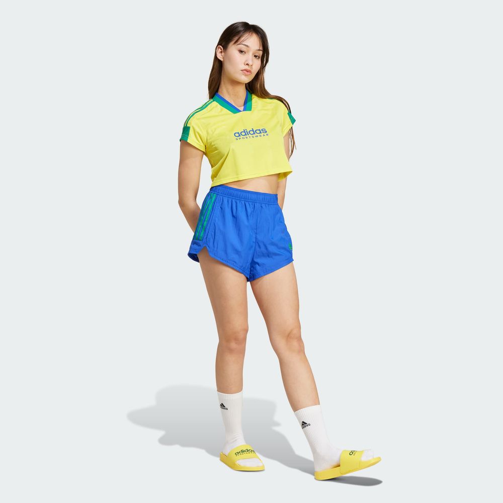 Foto 5 | Jersey Corto Tiro Cut 3 Franjas Adidas Amarillo Mujer