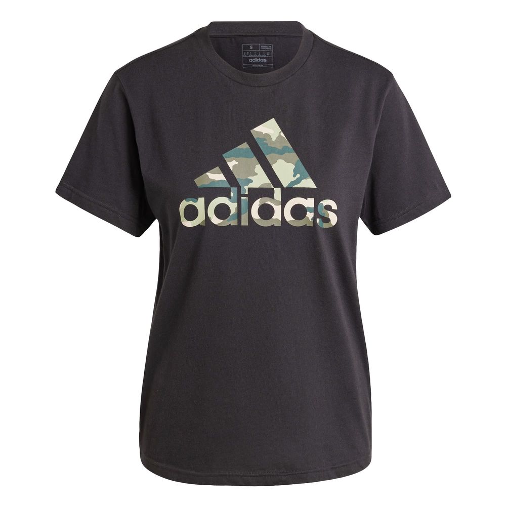 Foto 2 pulgar | Playera Camo Estampada Adidas Negro Mujer