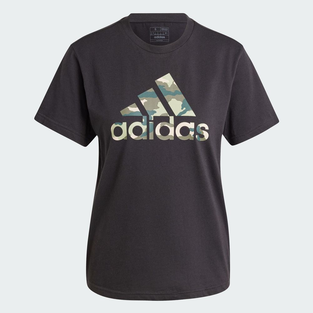 Foto 4 pulgar | Playera Camo Estampada Adidas Negro Mujer
