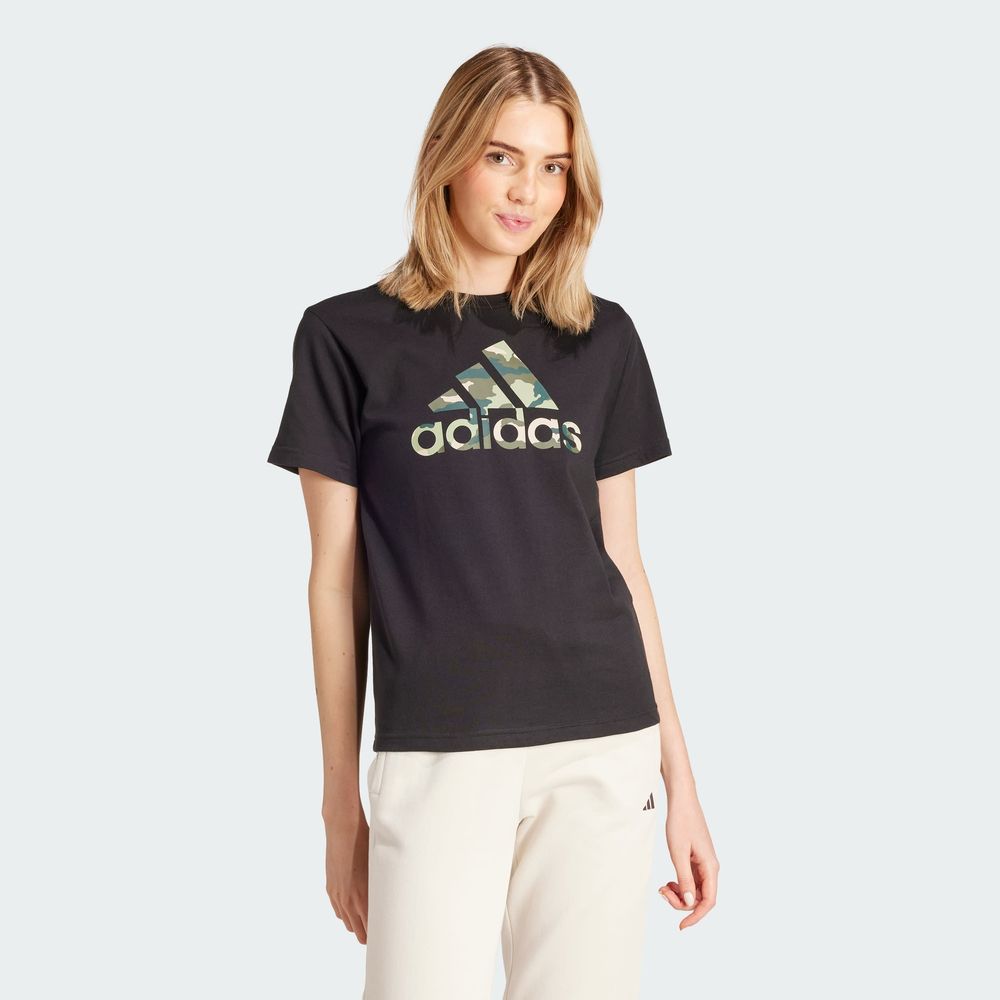 Foto 5 pulgar | Playera Camo Estampada Adidas Negro Mujer