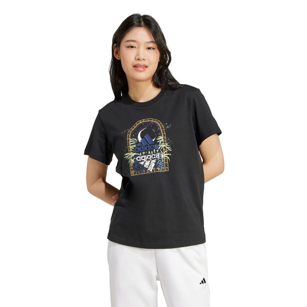 Foto 3 pulgar | Playera Mystic Estampada Adidas Negro Mujer