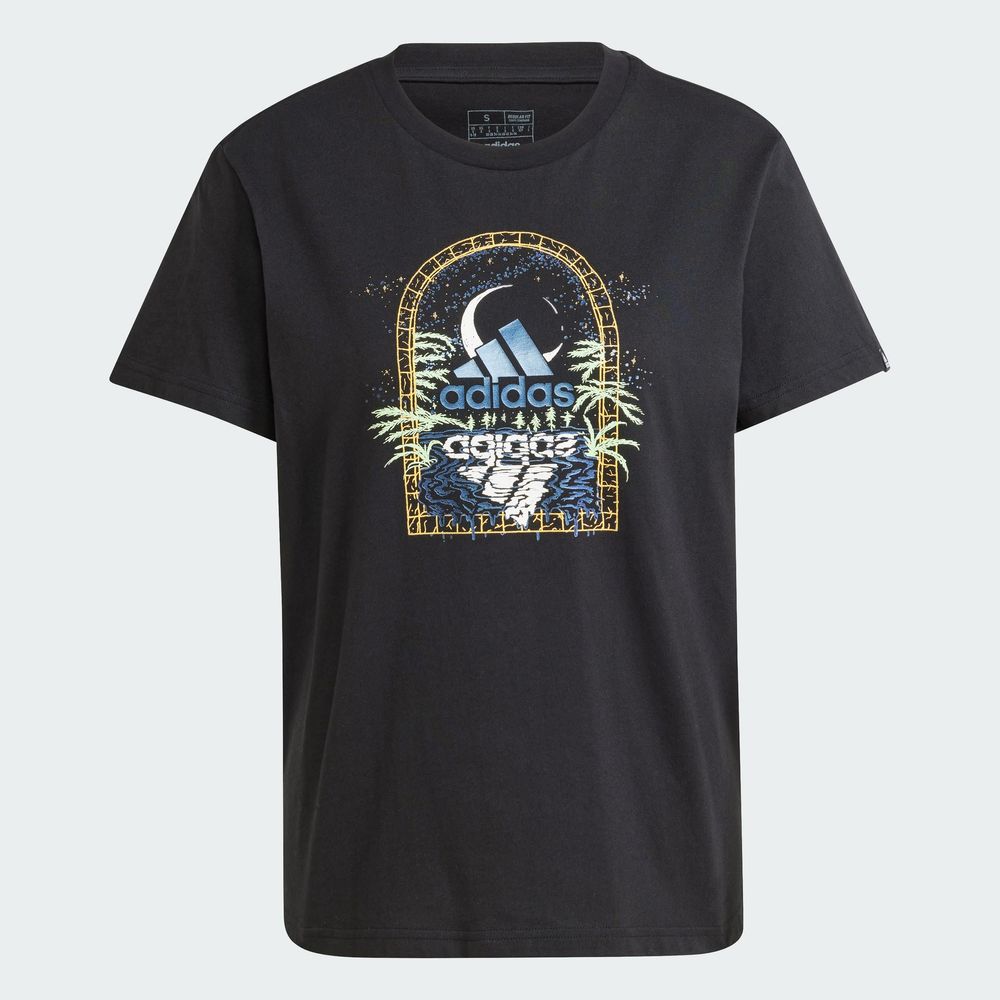Foto 4 pulgar | Playera Mystic Estampada Adidas Negro Mujer