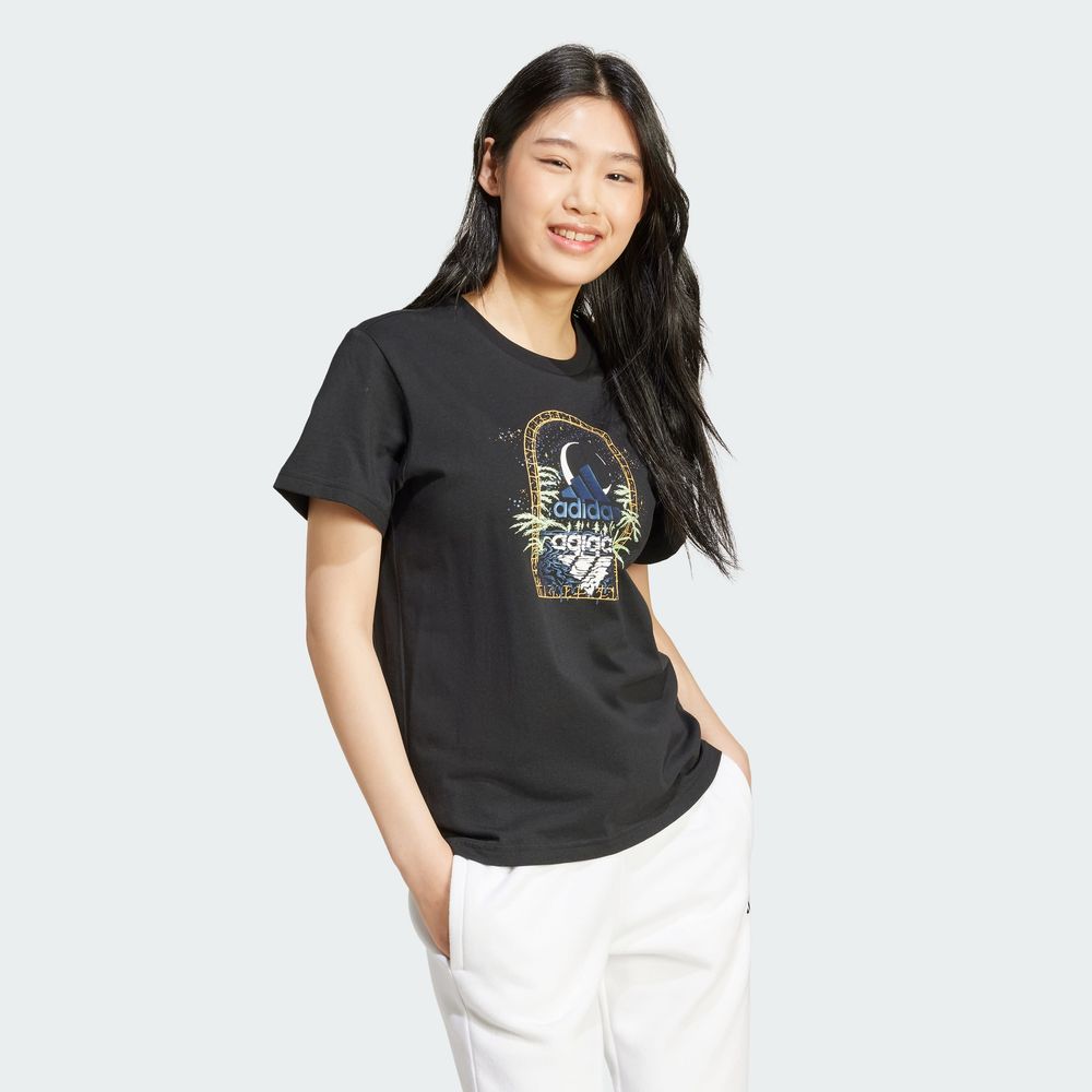 Foto 6 pulgar | Playera Mystic Estampada Adidas Negro Mujer