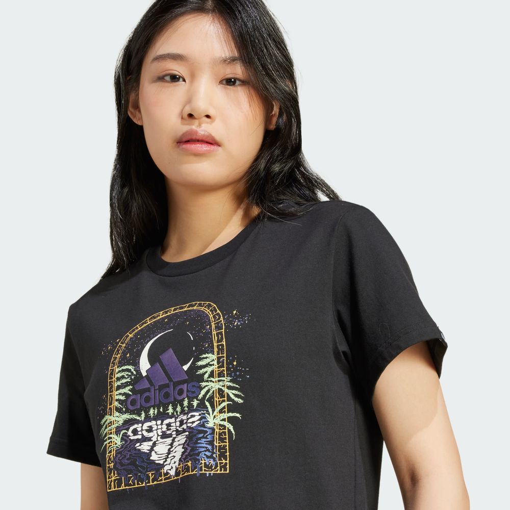 Foto 7 pulgar | Playera Mystic Estampada Adidas Negro Mujer