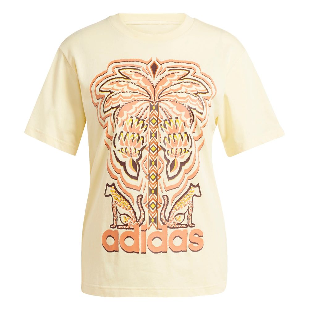 Foto 2 pulgar | Playera Estampada Adidas X Farm Rio Adidas Amarillo Mujer