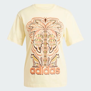 Foto 3 | Playera Estampada Adidas X Farm Rio Adidas Amarillo Mujer