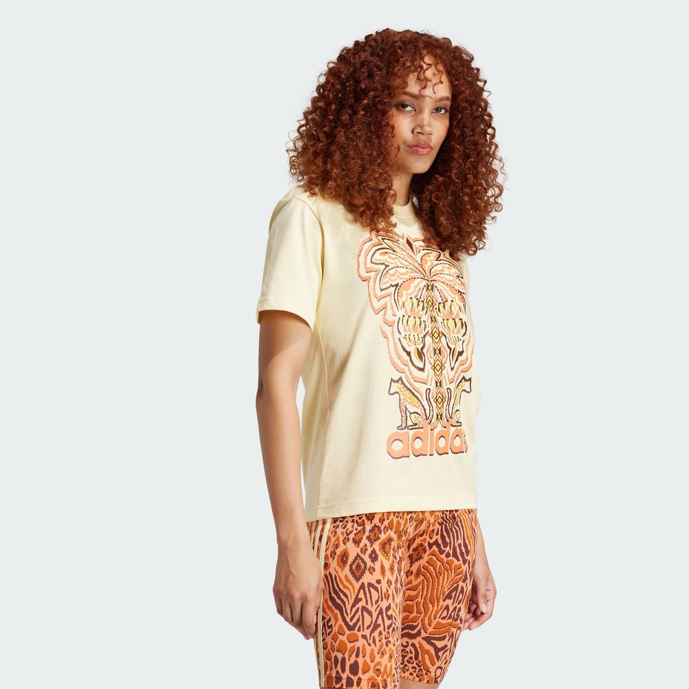 Foto 5 | Playera Estampada Adidas X Farm Rio Adidas Amarillo Mujer