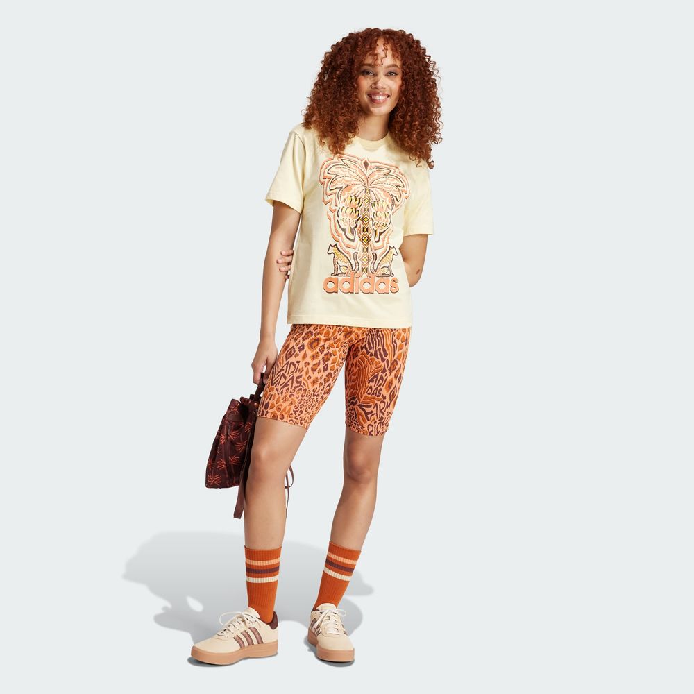 Foto 6 | Playera Estampada Adidas X Farm Rio Adidas Amarillo Mujer