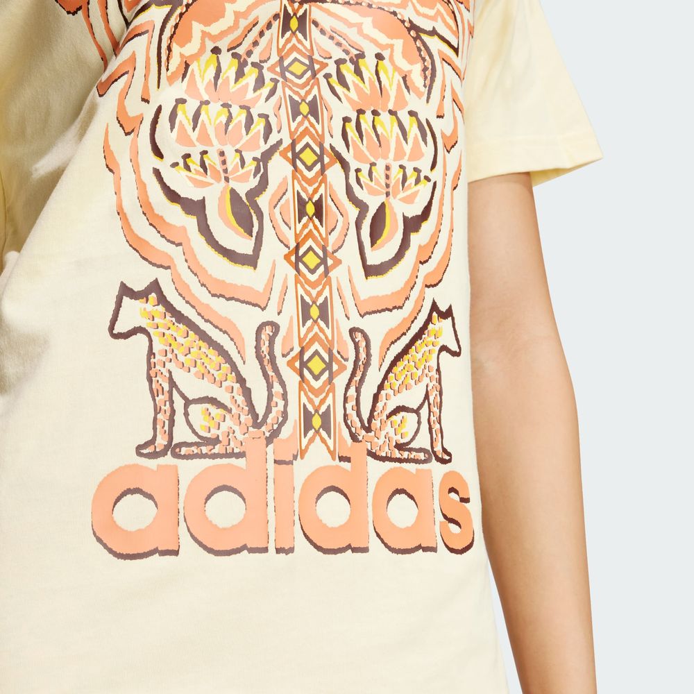 Foto 8 pulgar | Playera Estampada Adidas X Farm Rio Adidas Amarillo Mujer