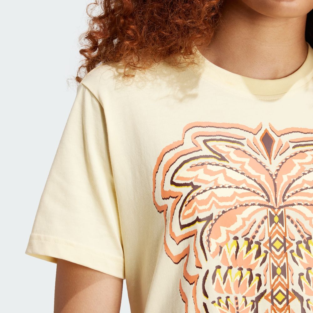 Foto 8 | Playera Estampada Adidas X Farm Rio Adidas Amarillo Mujer