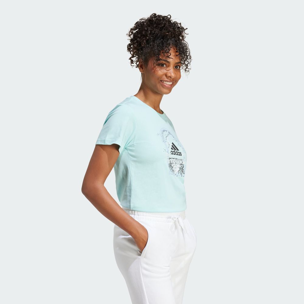 Foto 5 | Playera Mystic Estampada Adidas Turquesa Mujer