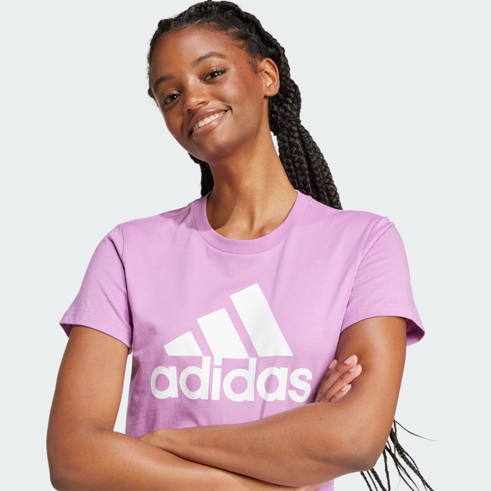 Foto 8 pulgar | Playera Loungewear Essentials Logo Adidas Violeta Mujer