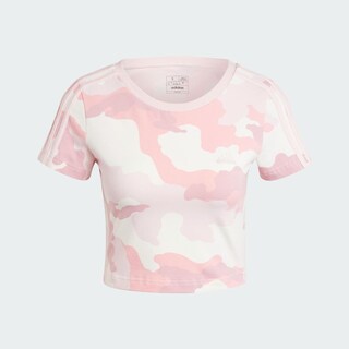 Foto 3 | Playera Essentials 3 Franjas Estampado De Camuflaje Adidas Rosa Mujer