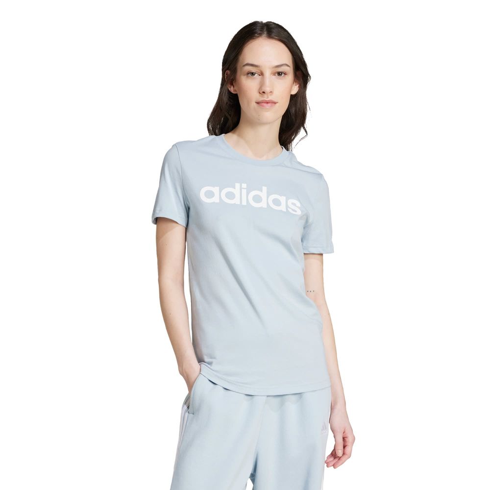 Foto 3 pulgar | Playera Loungewear Essentials Logo Ajustada Adidas Azul Mujer