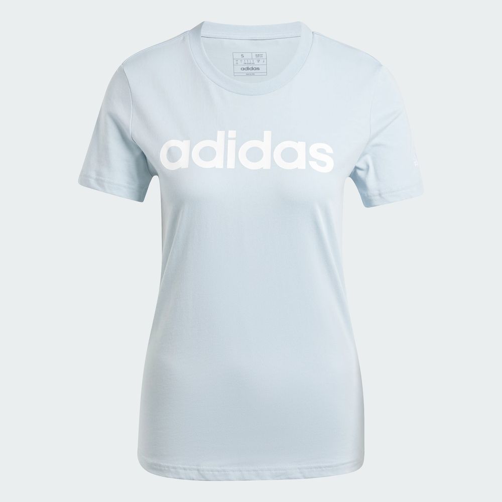 Foto 4 pulgar | Playera Loungewear Essentials Logo Ajustada Adidas Azul Mujer