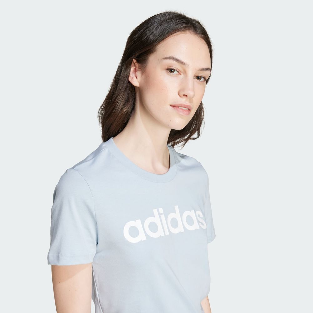 Foto 7 pulgar | Playera Loungewear Essentials Logo Ajustada Adidas Azul Mujer