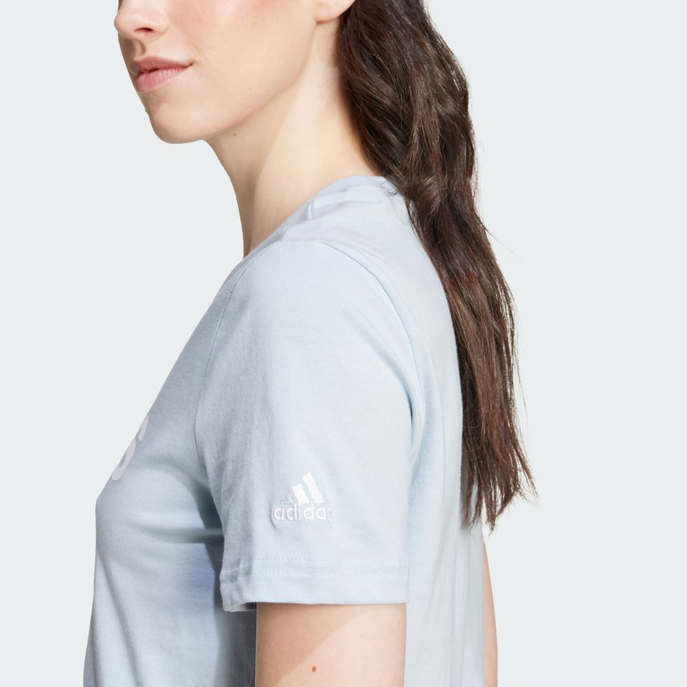 Foto 8 pulgar | Playera Loungewear Essentials Logo Ajustada Adidas Azul Mujer