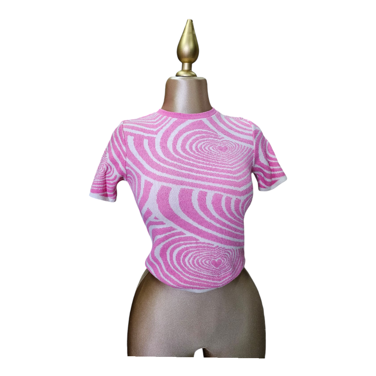 Foto 3 pulgar | Playera Estampado Rosa/blanco Para Dama Om