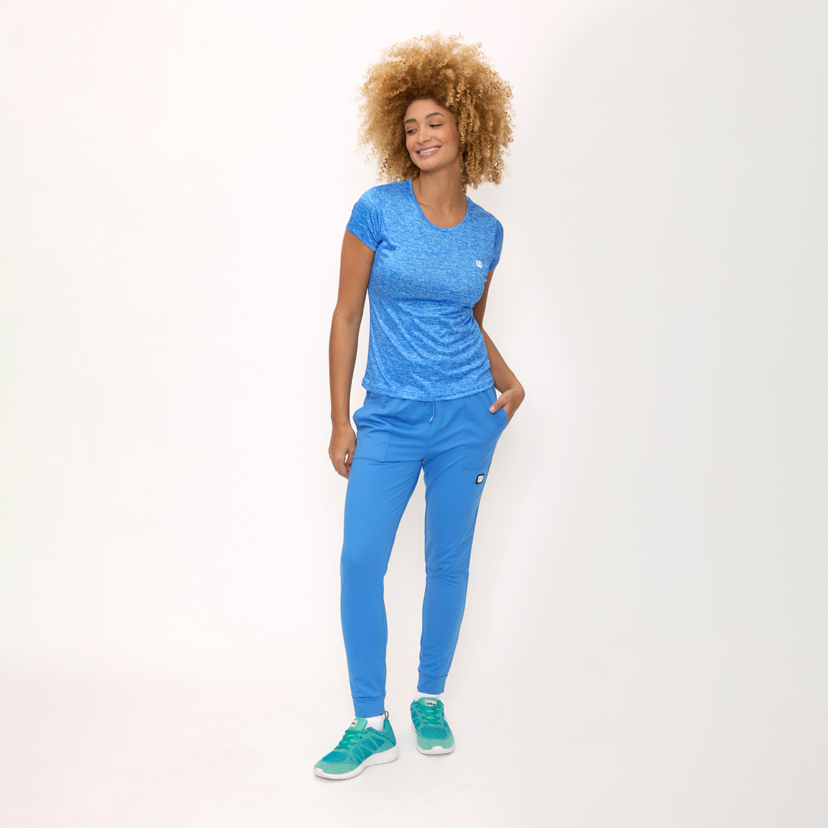 Foto 6 pulgar | Playera Wilson Cuello Redondo Jaspeada Para Mujer