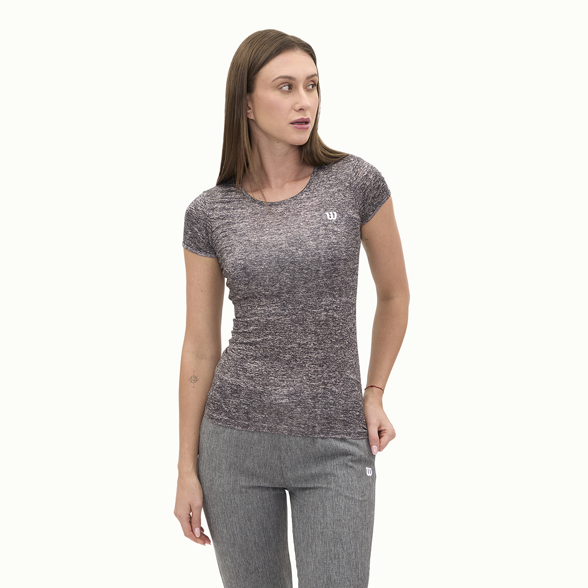 Foto 1 | Playera Wilson Cuello Redondo Jaspeada Para Mujer