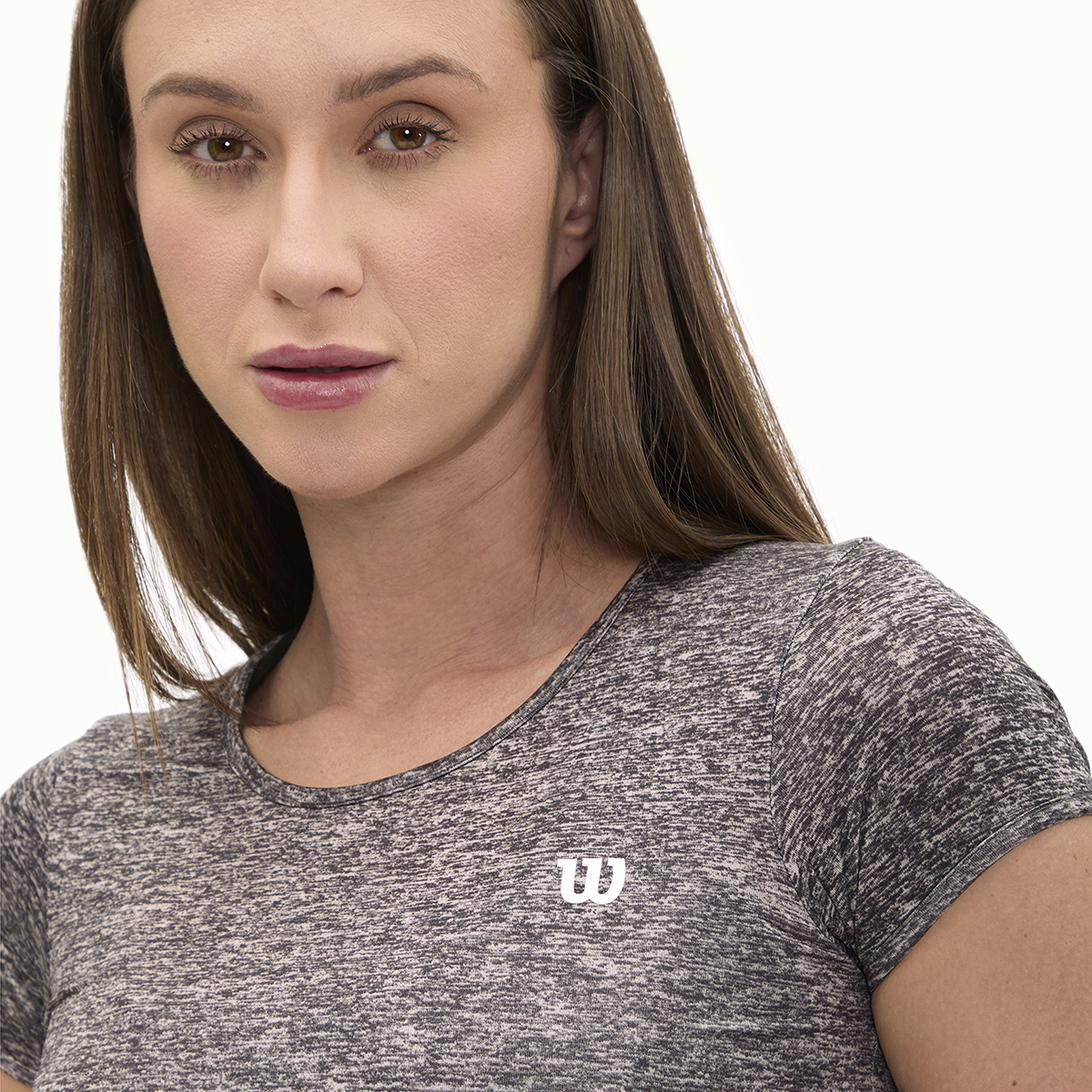 Foto 5 pulgar | Playera Wilson Cuello Redondo Jaspeada Para Mujer