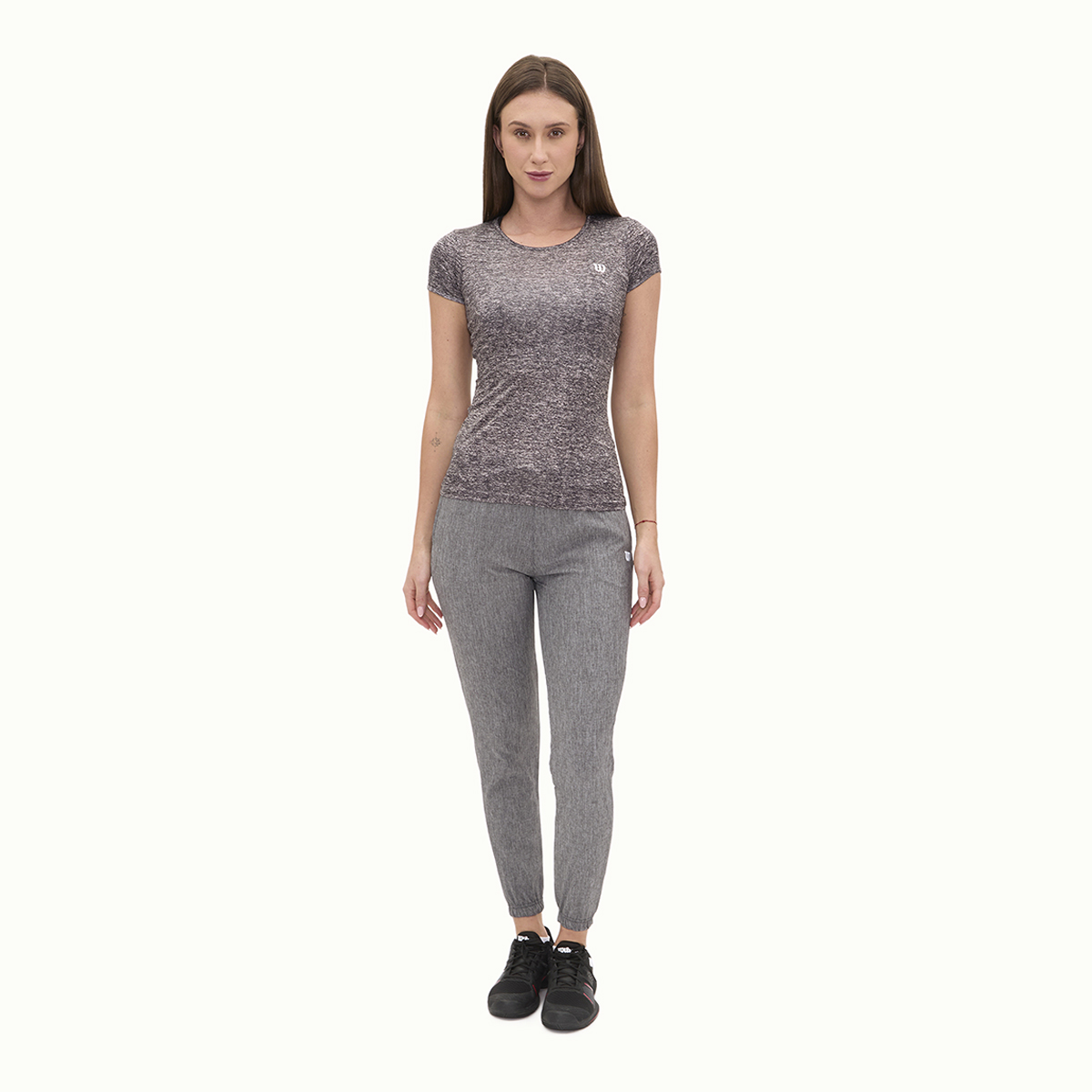 Foto 7 pulgar | Playera Wilson Cuello Redondo Jaspeada Para Mujer