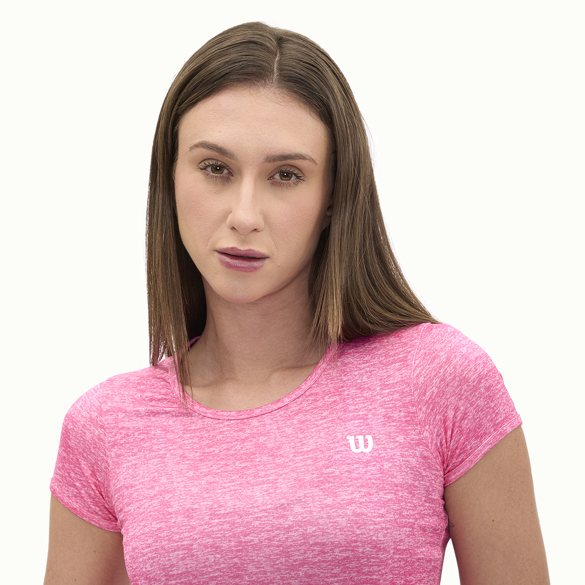Foto 3 pulgar | Playera Wilson Cuello Redondo Jaspeada Para Mujer