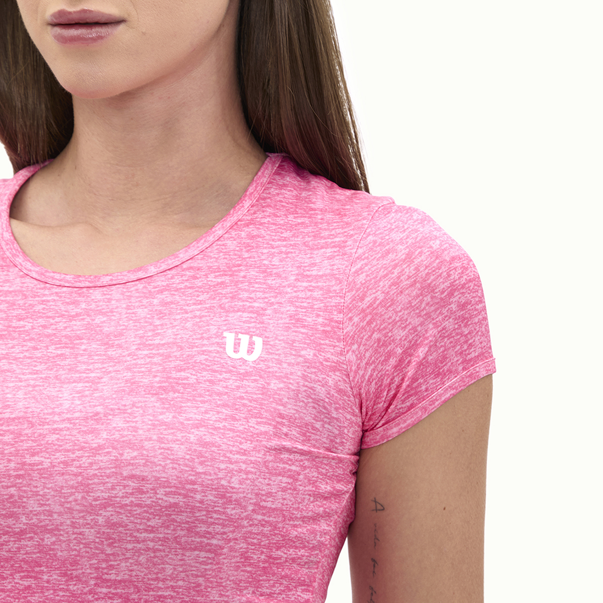 Foto 5 pulgar | Playera Wilson Cuello Redondo Jaspeada Para Mujer
