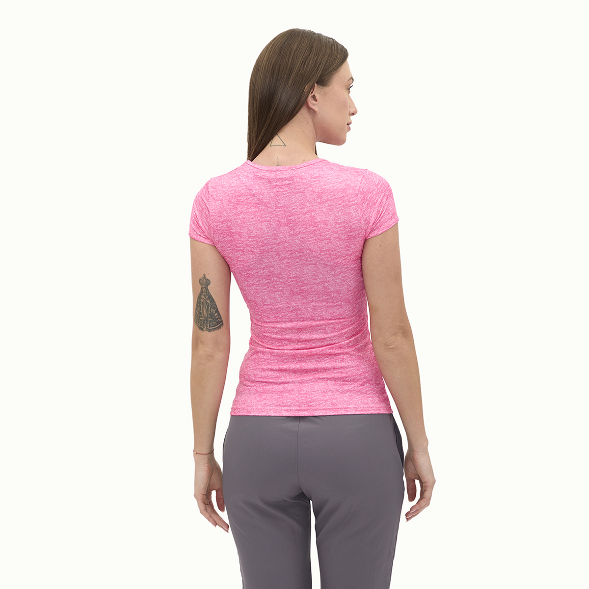 Foto 6 pulgar | Playera Wilson Cuello Redondo Jaspeada Para Mujer