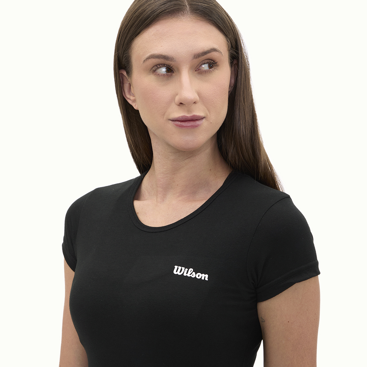 Foto 4 pulgar | Playera Wilson Polyspun Cuello Redondo Lisa Para Mujer
