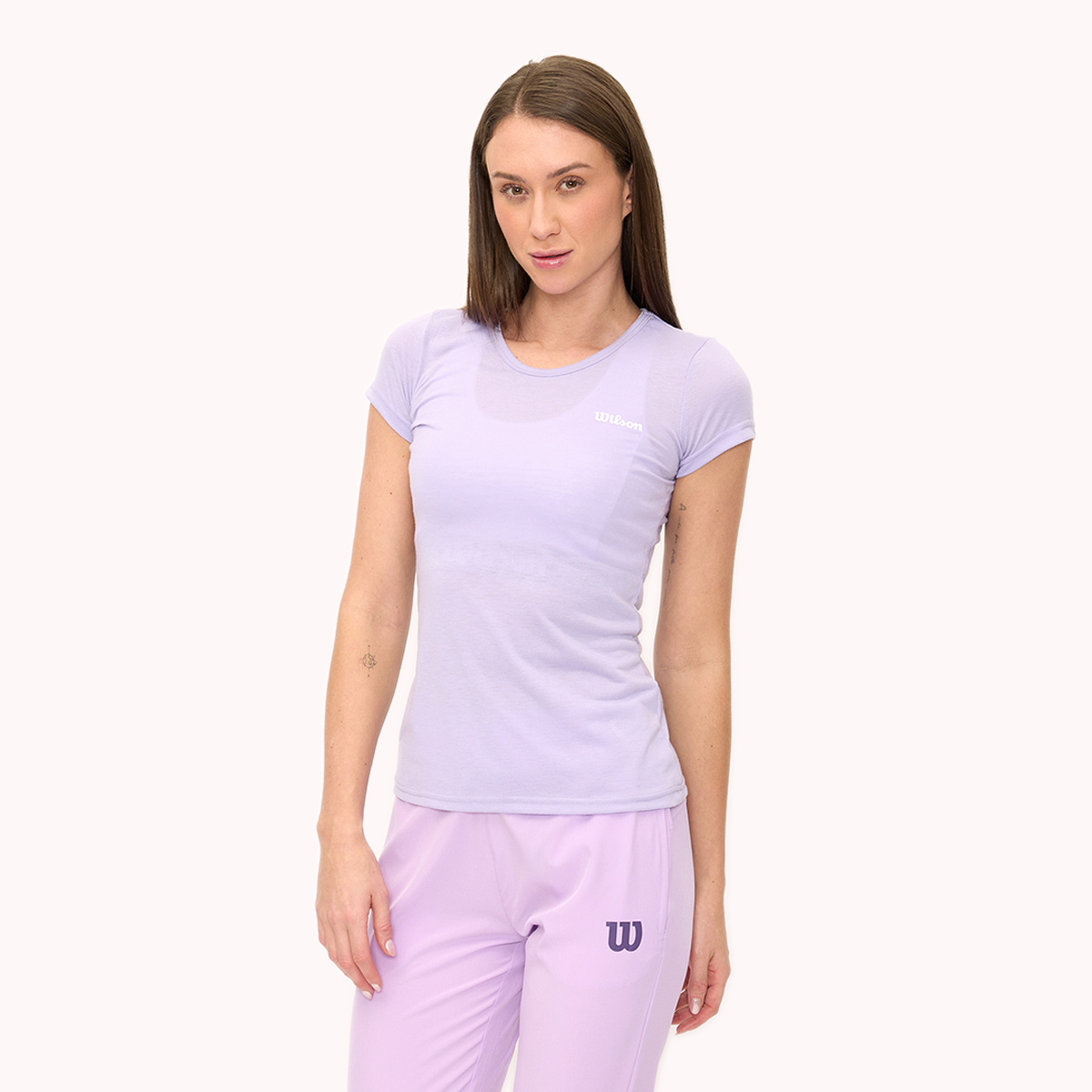 Foto 3 pulgar | Playera Wilson Polyspun Cuello Redondo Lisa Para Mujer