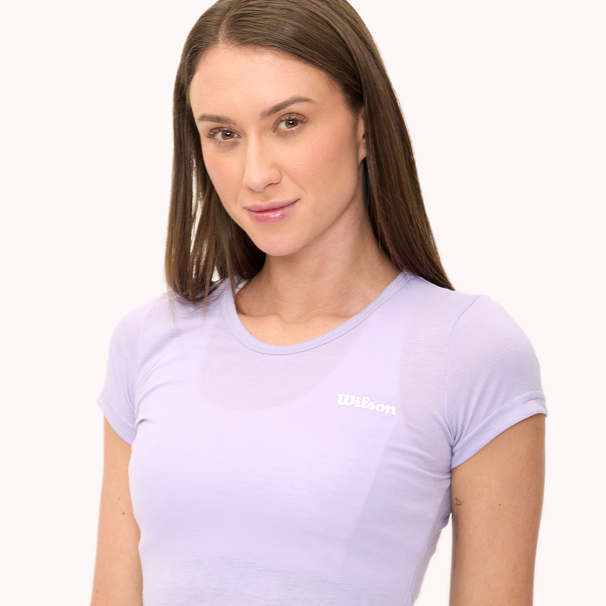 Foto 4 pulgar | Playera Wilson Polyspun Cuello Redondo Lisa Para Mujer