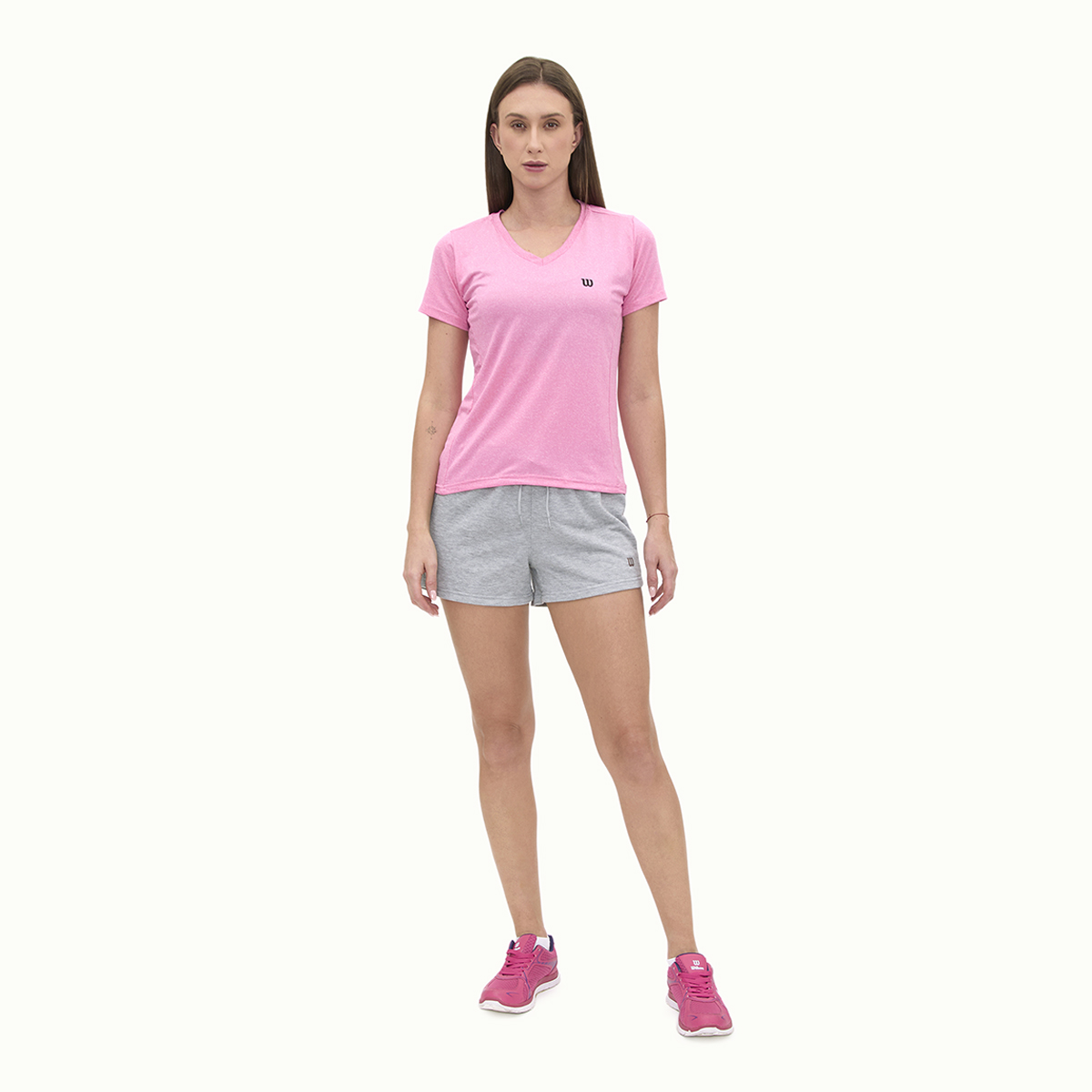 Foto 7 pulgar | Playera Wilson Cuello V Jaspeada Para Mujer