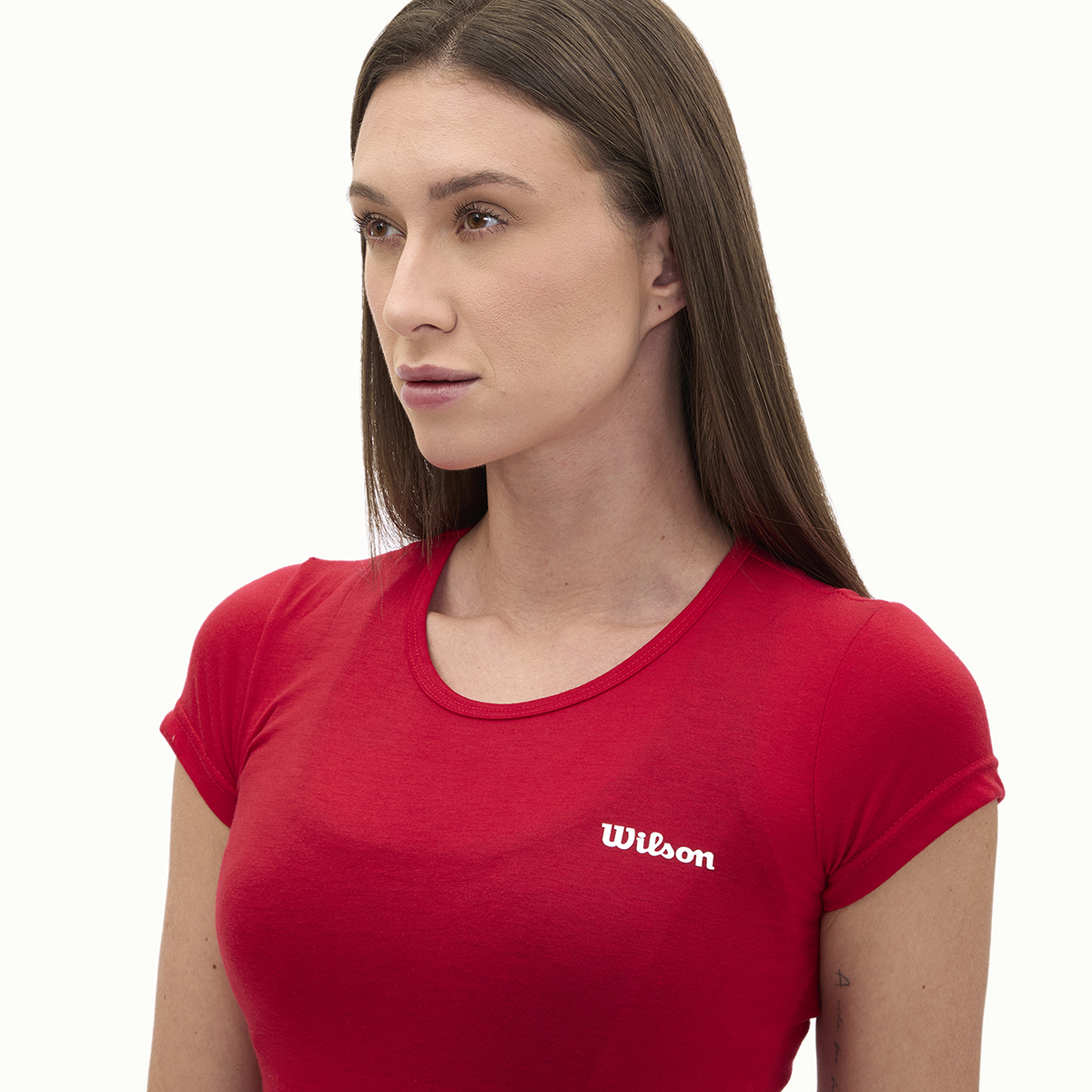 Foto 4 pulgar | Playera Wilson Polyspun Cuello Redondo Lisa Para Mujer