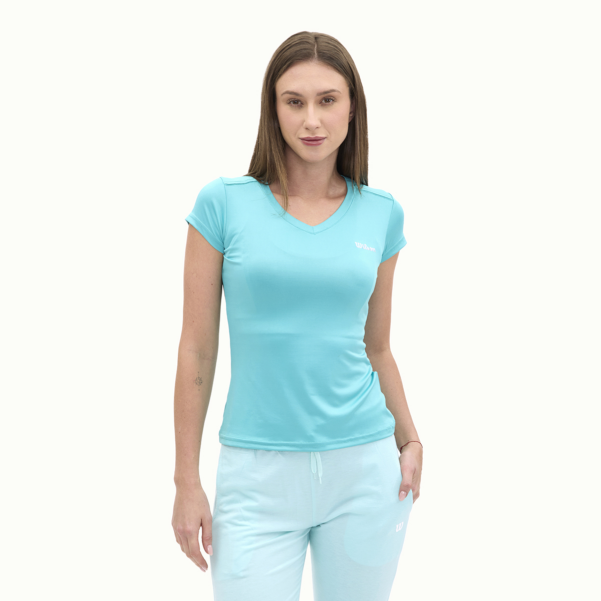 Foto 2 pulgar | Playera Wilson Ultra Ligera Cuello V Para Mujer
