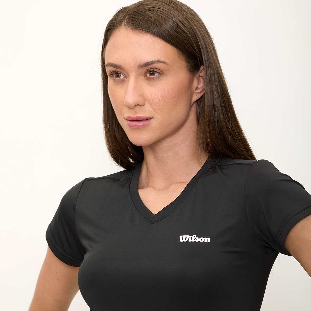Foto 3 pulgar | Playera Wilson Ultra Ligera Cuello V Para Mujer