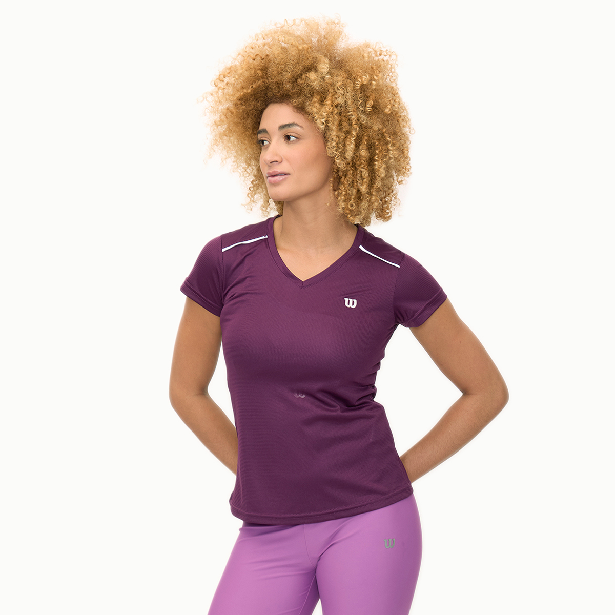 Foto 2 pulgar | Playera Wilson Cuello V Ventilada Para Mujer