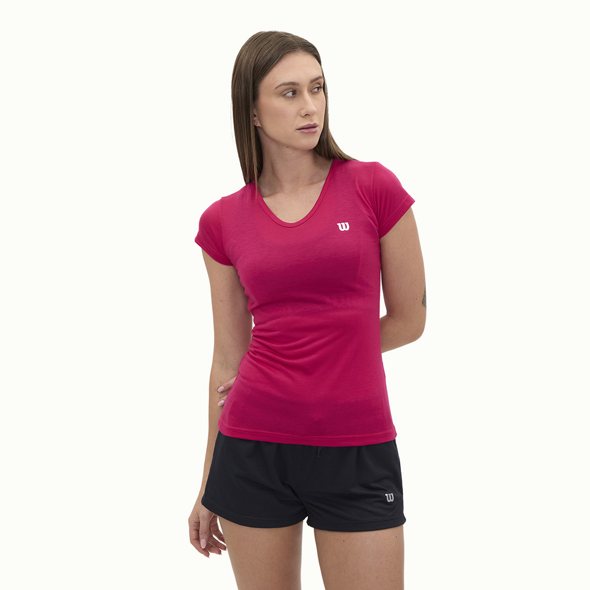 Foto 1 | Playera Wilson Polyspun Cuello V Lisa Para Mujer