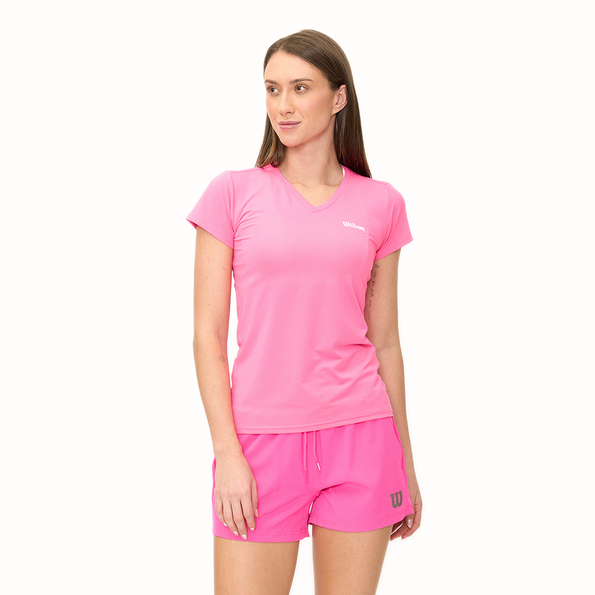 Foto 3 pulgar | Playera Wilson Ultra Ligera Cuello V Para Mujer