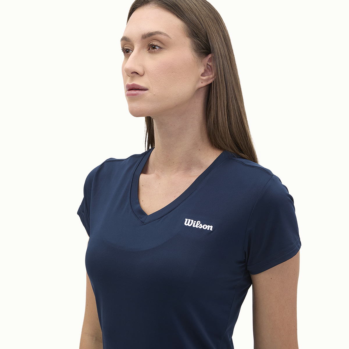 Foto 4 pulgar | Playera Wilson Ultra Ligera Cuello V Para Mujer